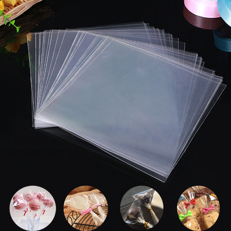 

100pcs/Bag Transparent Opp Plastic Bags for Candy Lollipop Cookie Packaging Cellophane Bag Wedding Party Gift Bag