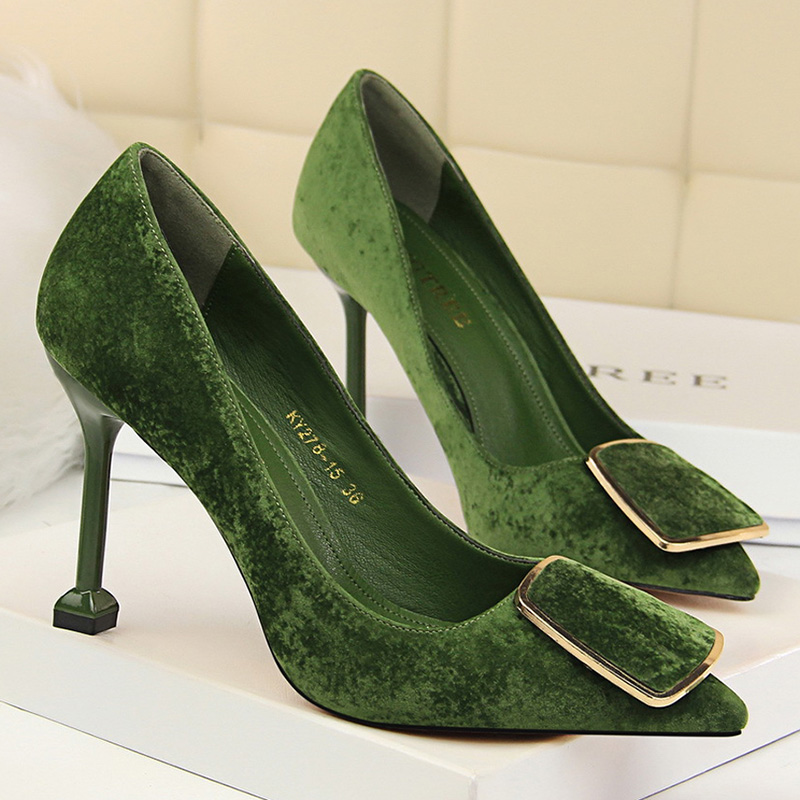 

Women Pumps Spring High Heels Shoes Suede Women Shoes High Heels Pumps Sexy Stiletto Red Women Dress Shoes, Black