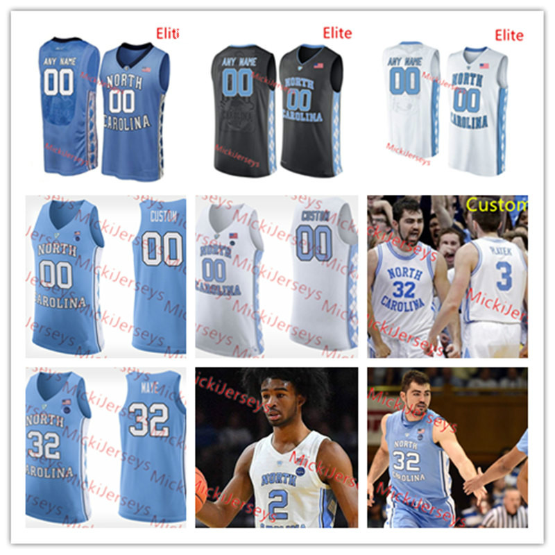 

Custom NCAA NORTH CAROLINA TAR HEELS Basketball Jersey Rechon Black Andrew Plate Shea Rush Cameron Johnson Garrison Brooks UNC Jersey, White game