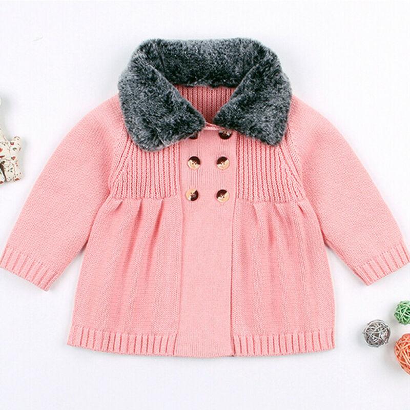 

Autumn Toddler Kids Baby Boy Girl Long Sleeve Knit Sweater Cardigan Warm Jacket Coat Outwear Outfit Clothes, Yellow