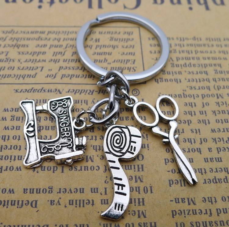 

Alloy Scissors Sewing Machine Scissors Key Pendant Buckle Ancient Silver Ornaments Parts