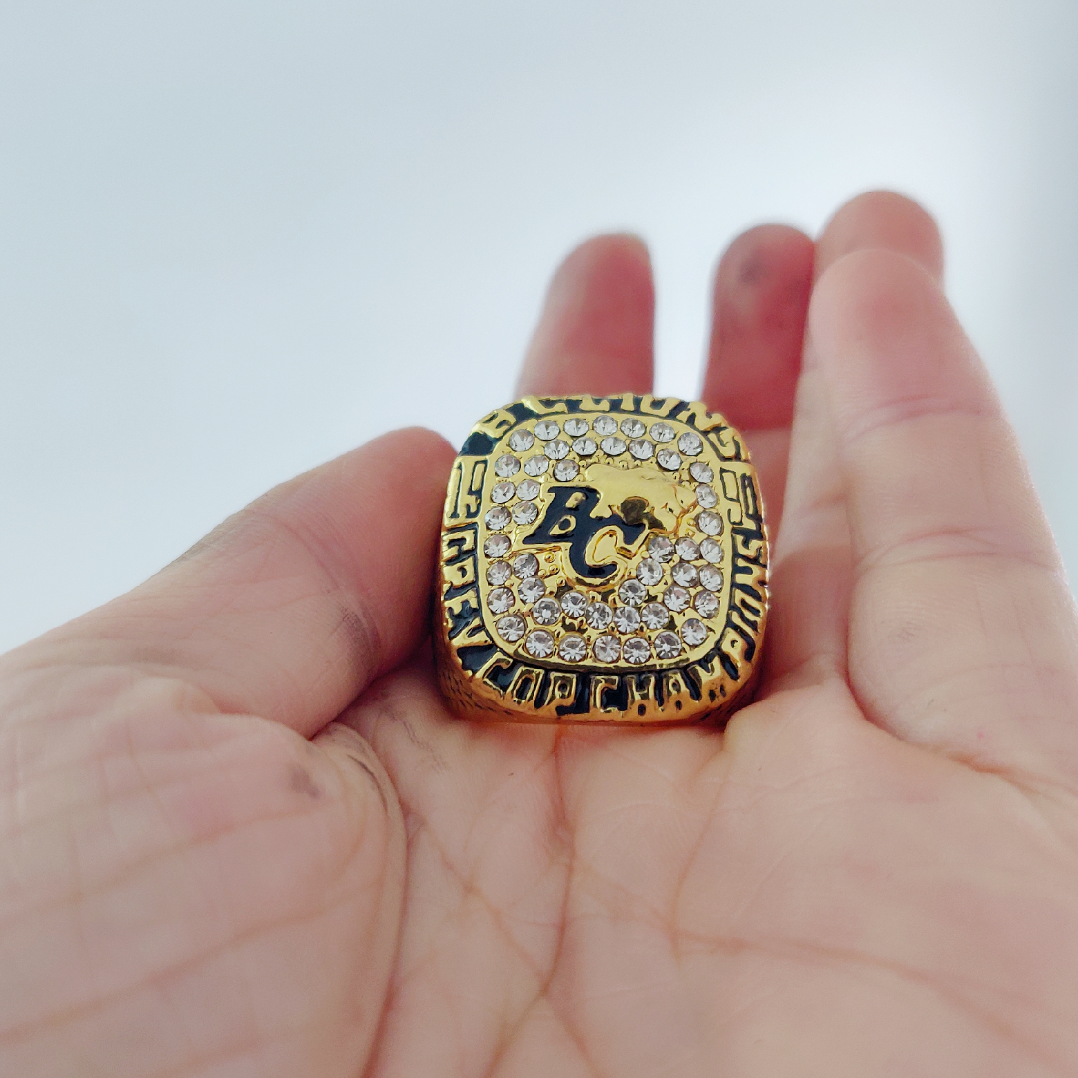 

1994 BC Lions Grey Cup Championship Ring Fan Men Promotion Gif Fan Men Promotion Gift wholesale 2018 2019 Drop Shipping, Golden;silver
