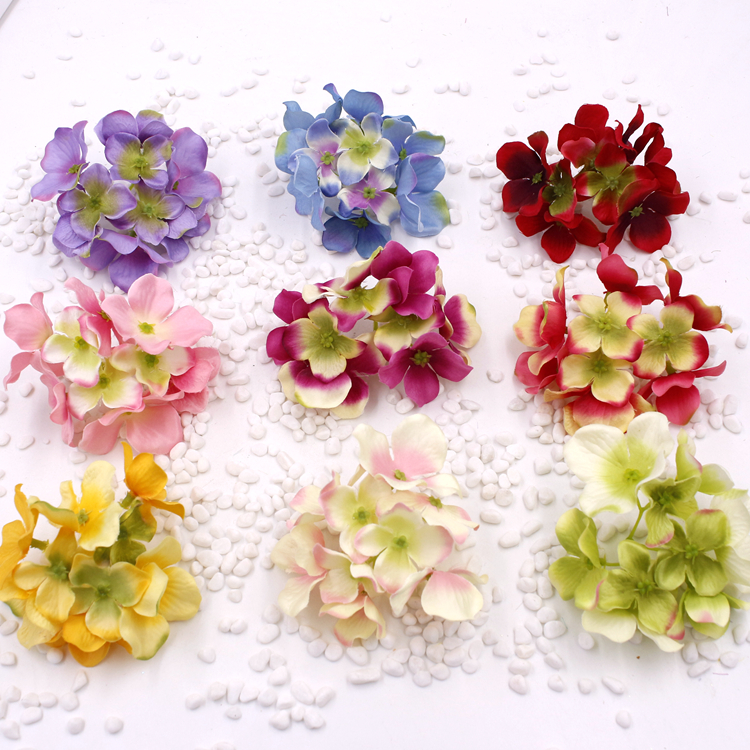 

20pcs Simulation Hydrangea Rayon Silk Flower Head Home Decoration Wedding Flower Bridal Bouquets DIY, Beige