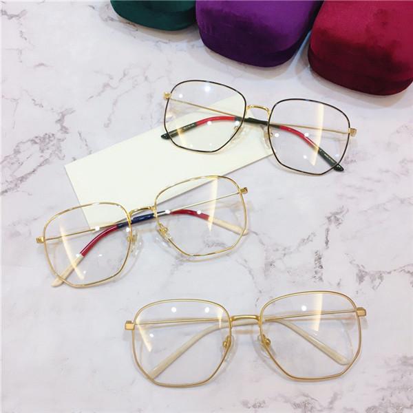 

New fashion designer Optical prescription glasses 0396 square metal frame popular style clear lens transparent eyewear