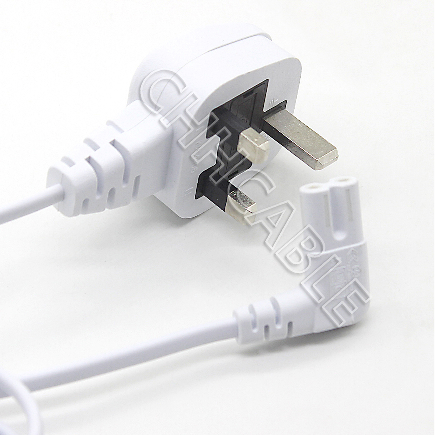 2M Figure of 8 Mains Cable/Power UK Lead Plug Cord angled Iec C7 Fig Laptop-image-452250197
