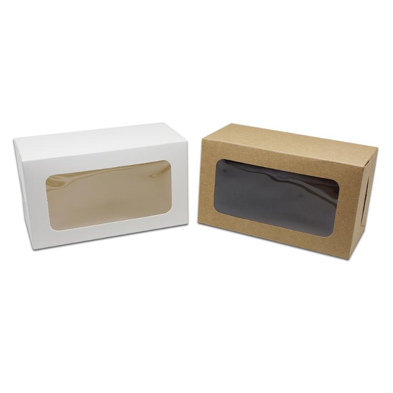

DHL 100pcs/lot Guest Favor Gift DIY Craft Storage Boxes Christmas Candy Cake White / Brown Wedding Kraft Paper Box Package