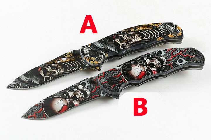 

Bench MT double color skull mini folding knife 440C blade EDC pocket knife micro outdoor camping tactical survival knife X50 UT85 BM42