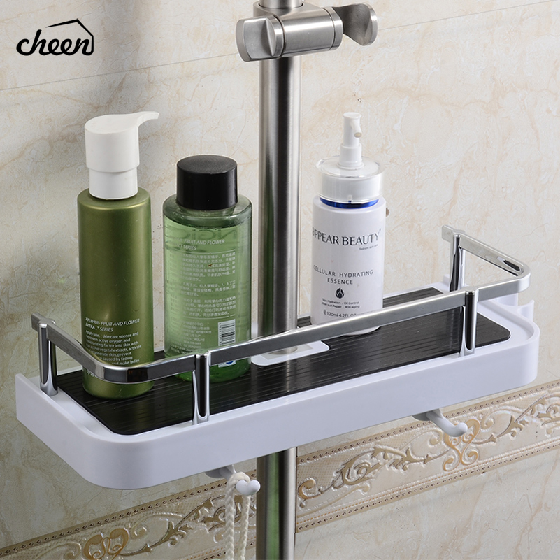 

Cheen Bathroom Shelf Shower Storage Rack Holder Shampoo Bath Towel Tray Home Bathroom Shelves Single Tier Shower Head Holder