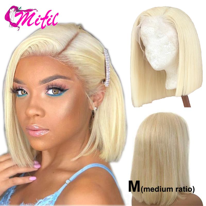 

Bob Lace Front Wigs Brazilian Human Hair Short Straight Wigs 613 Blonde Wig Human Hair Transparent Lace 13x4 150 Density Mifil, #613