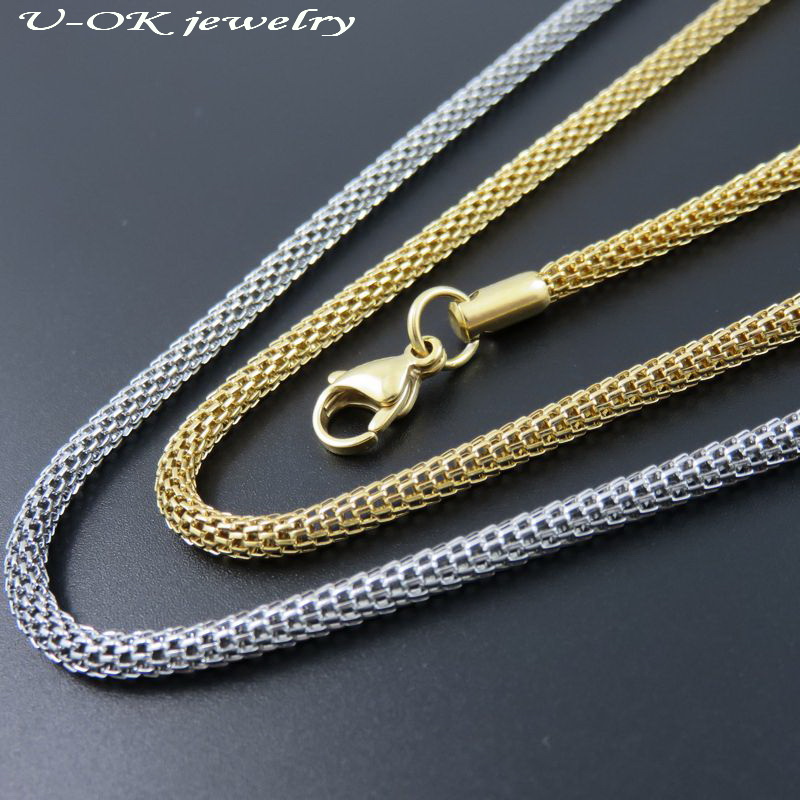 

Chains Gold-color Stainless Steel Snake Chain Necklace For Man Women Fashion Women's Jewelry