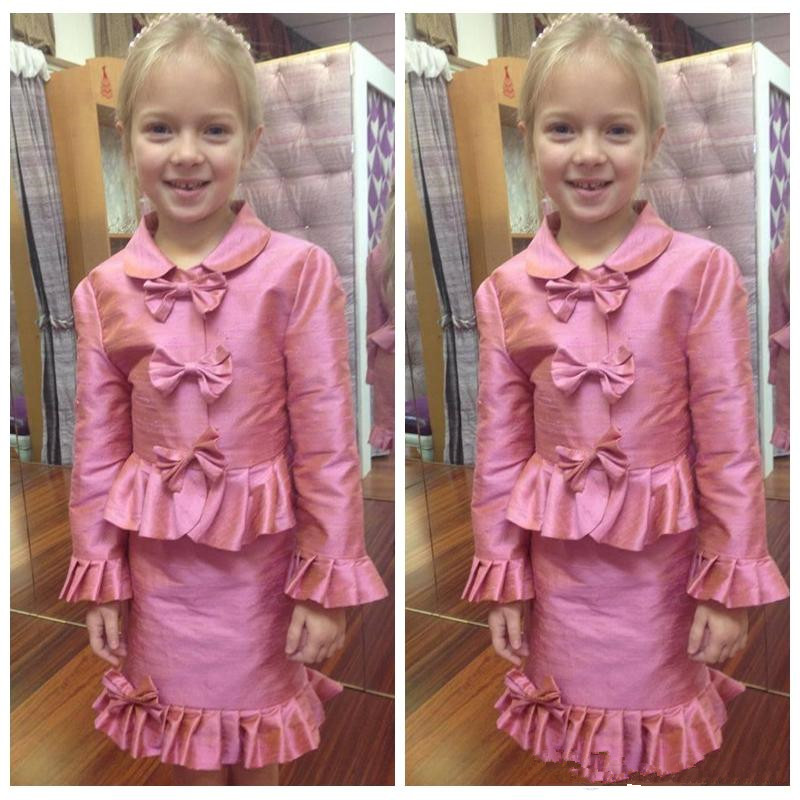 

Flower Girls' Dresses Lovely Girls Formal Pageant Dresses Short Knee-Length Bow Interview Suit Formal Short Teenager Children Wear 165, Brown