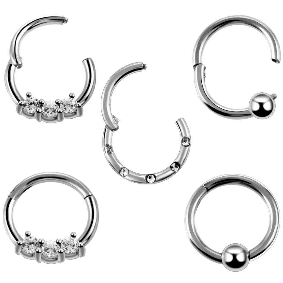Tabique clicker anillo con clavos y cristales negro