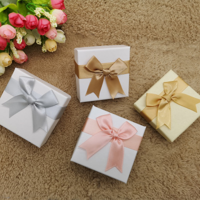 

Jewelry box custom jewelry gift box ring bow high-end necklace