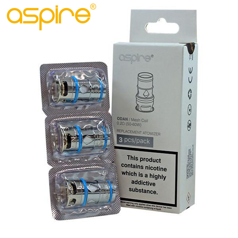 

100% Original Aspire Odan Coil Aspire Coils 0.2ohm 0.3ohm 0.18ohm Mesh Replacement Atomizer For Aspire Odan Mini Tank Ecig Vapor