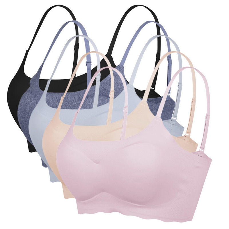 

Tank Top Bra Lady Girls Mini Camisole Bra Seamless Sports Wireless Padded with Straps for Women Girls Underwear, Black