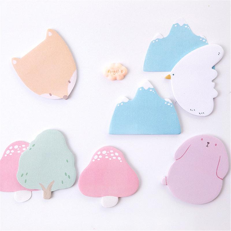 

2xCute Forest Animals Memo Pads Kawaii Stationery Notebook Sticky Notes DIY Scrapbooking Sticker papelaria Index Paper Bookmark