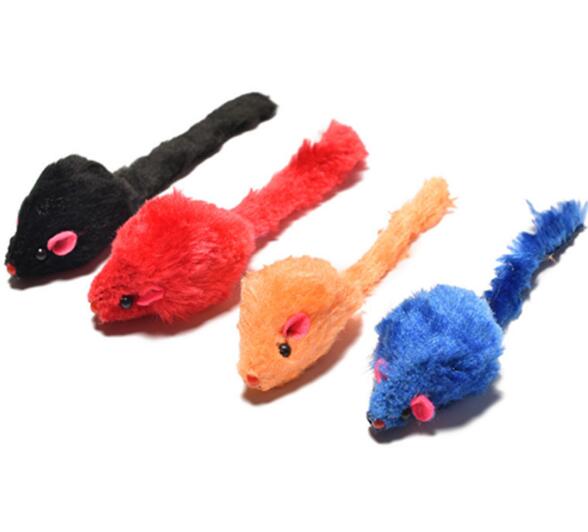 

2 inch plain Plush mouse and cat toys The rustling Plush color mouse teasing cat toy 20pcs/lot WL444