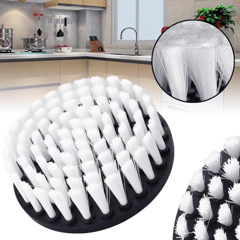 

5inch White Yellow Plasstic Soft Drill Brush Kit Plastic Round Cleaning Brush For Carpet Glass Car Tires Nylon Brushes