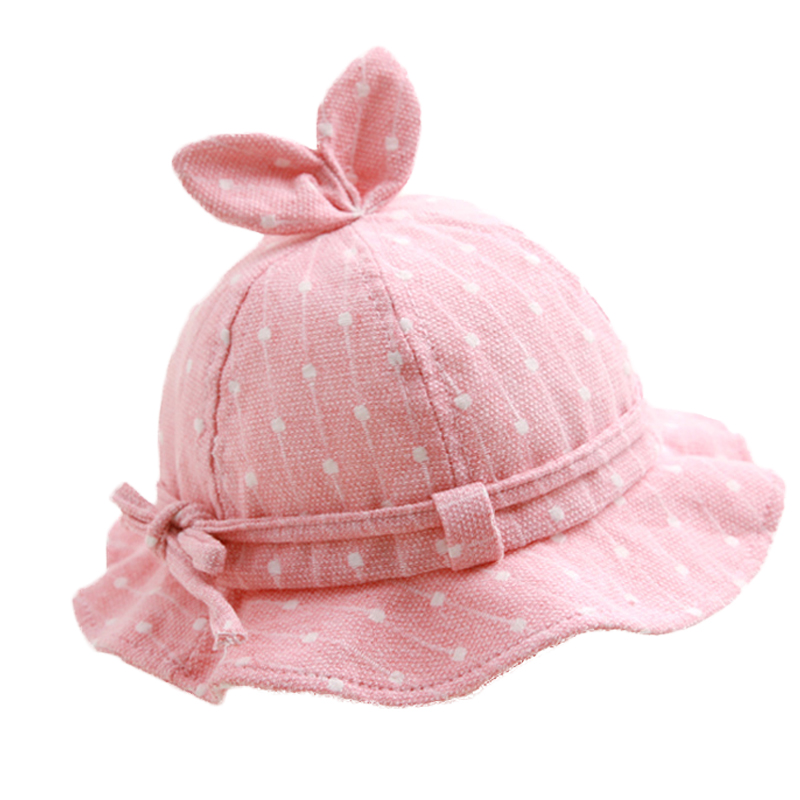 

Baby hat sun hat spring and autumn thin section girls baby fisherman princess cotton children spring and summer, White