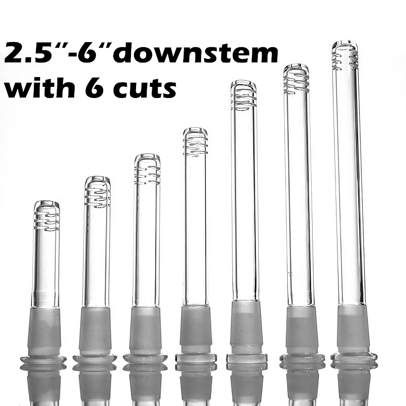 

Glass downstem 2.5''-6.0'' 14-18 female Diffused with 6 cuts smoking accessories Down stems