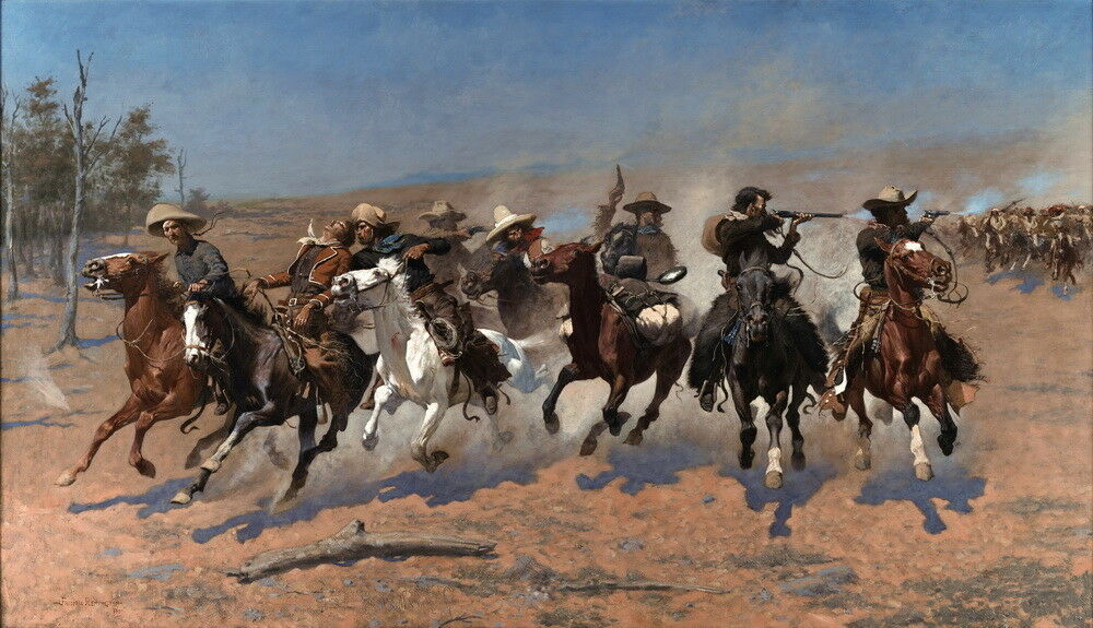 

Frederic Remington A Dash for the Timber Home Decor Handpainted &HD Print Oil Painting On Canvas Wall Art Canvas Pictures 191113