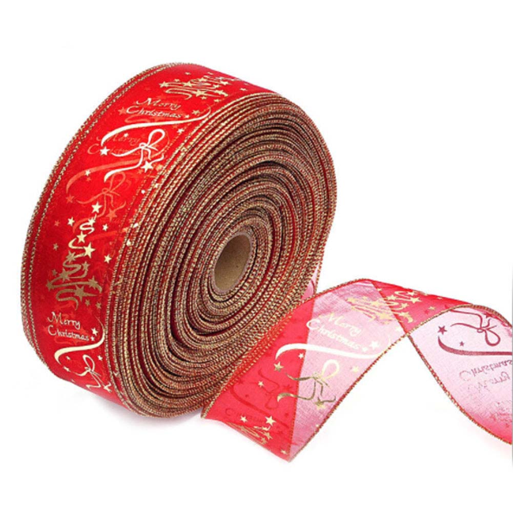 

1 pc Ribbon Christmas Trees & Wedding & DIY Scrapbooking Party Decor 6.3 CM Width Wire Edged Holiday party supplies