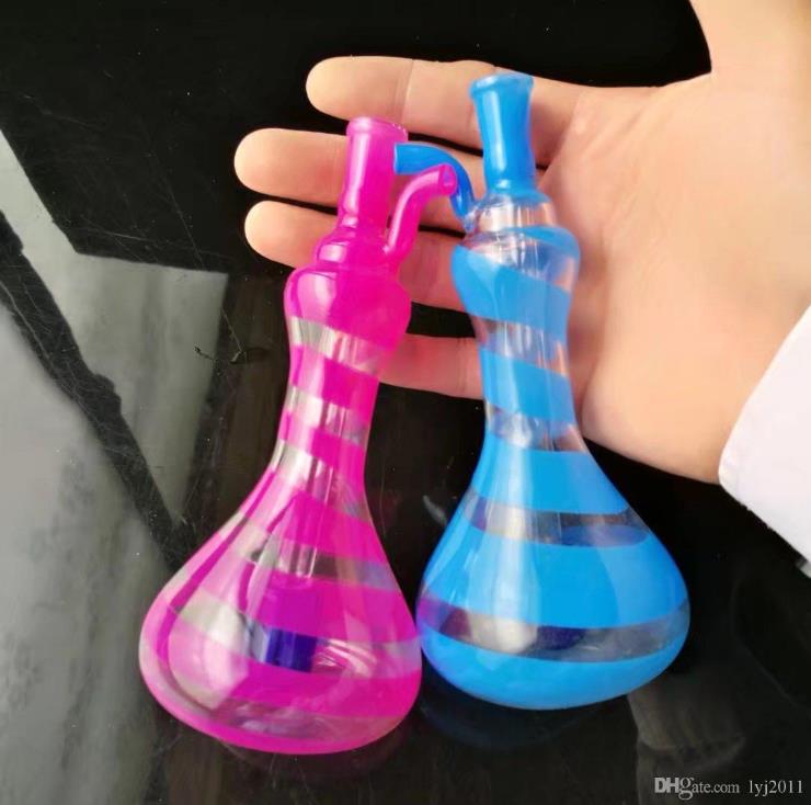 

Coloured striped vase pot Wholesale Glass bongs Oil Burner Glass Water Pipe Oil Rigs Smoking Rigs
