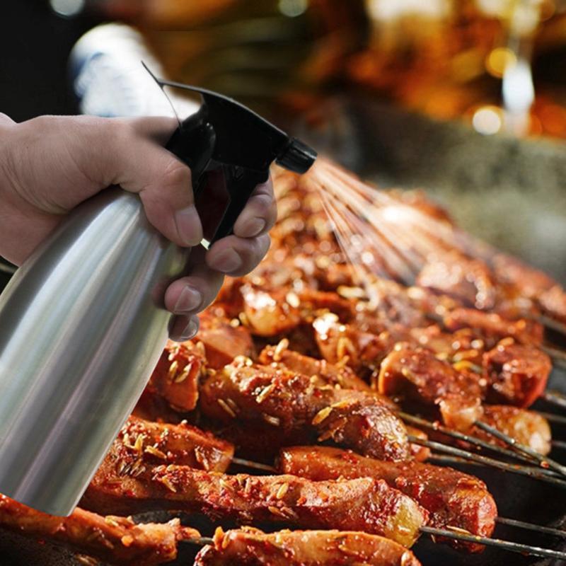 

500ML Stainless Steel Oil Spray Bottle Kitchen Olive Oil Dispender Sprayer BBQ Cooking Water Seasoning Spraying Bottle
