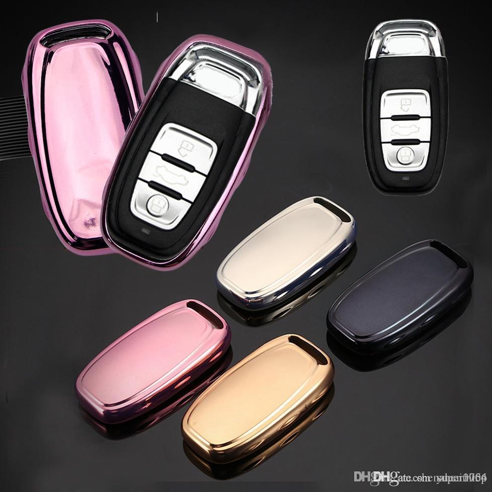 

New styling Soft TPU Key Rings Protection Cover for Audi A4 A4L A5 A6 A6L Q5 S5 S7 Protect Shell Car Styling Cover Case, As the picture