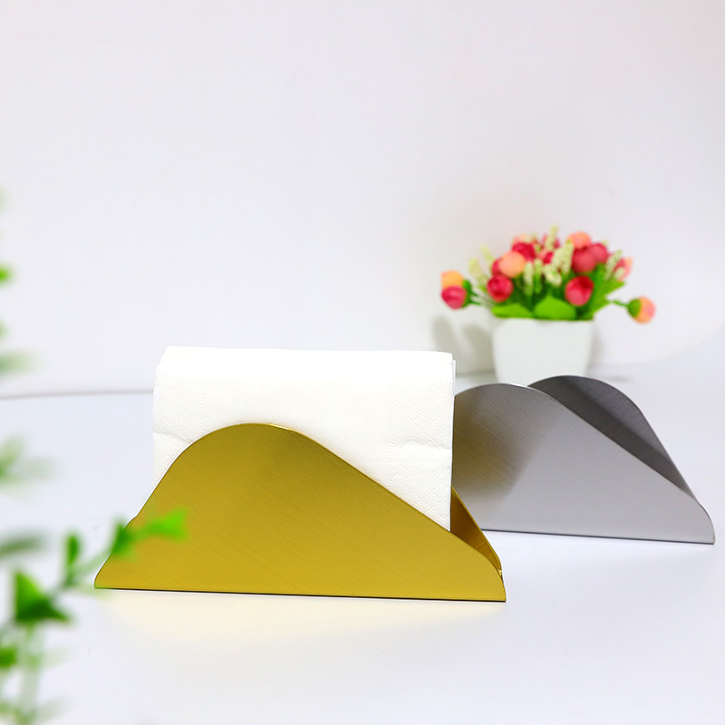 

Golden stainless steel vertical paper towel holder, bar napkin holder, wave-shaped dining table, restaurant paper towel holder
