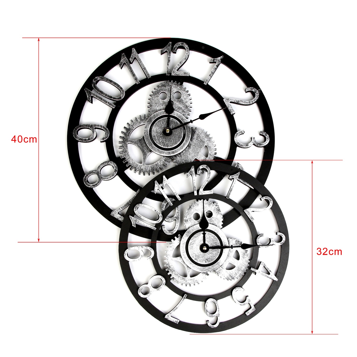 

Vintage Roman Clock Retro European gear wall clock European steampunk gear wall home decoration modern design 3d wall clock 2019 Y200110