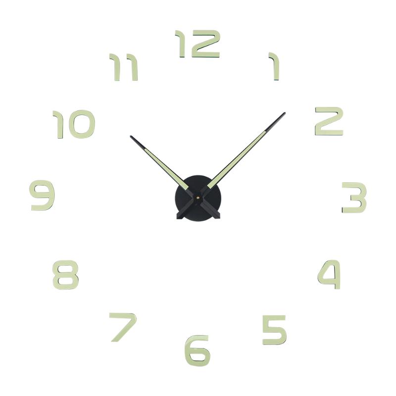 

Luminous DIY Wall Clock In Wall 3D Acrylic Diy large Clocks Home Office Decor Luminou Watch Sticker Quartz Large Clock