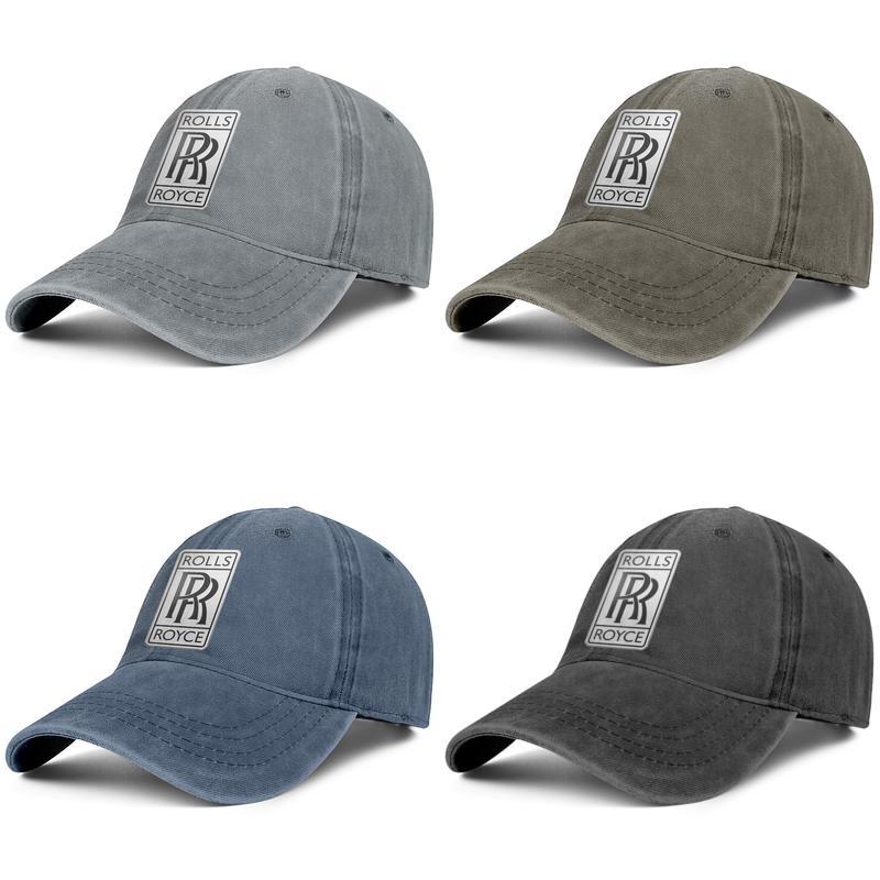 

Rolls Royce Logo Unisex denim baseball cap custom cool trendy hats RR logo symbol emblem LOGO Oeiginal blue white, Blue;gray