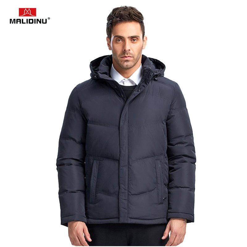 

MALIDINU 2019 New Men Down Jacket Winter Jacket Brand Warm Down Coat Mens Jackets Detachable Hood Parka Russian Style, Blue