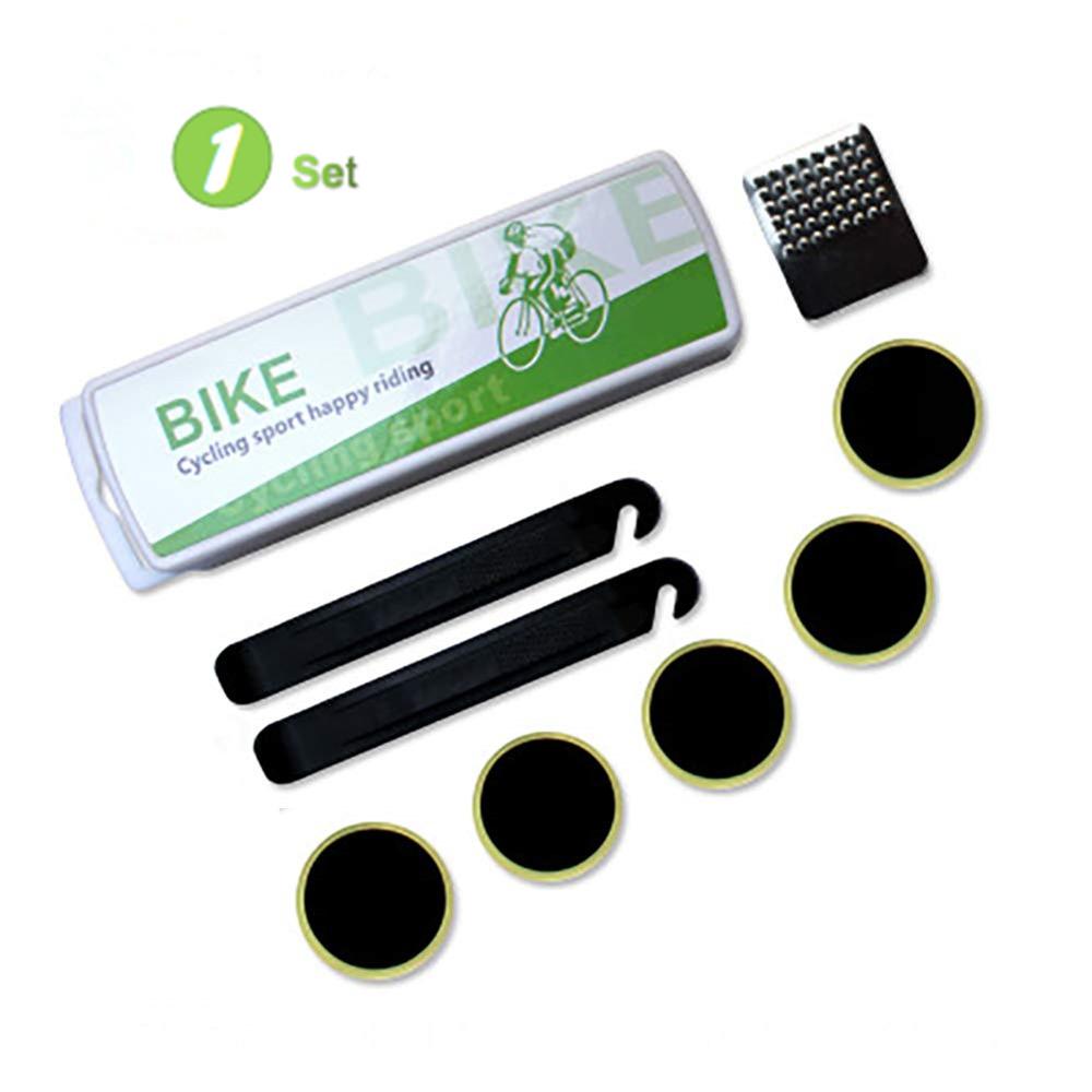 

Bicycle Flat Tire Repair Kit Glueless Patches and Bike Tire Levers Set Must Have Tools for Most Inner Tube Puncture Repairs