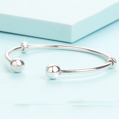 

Real 925 Silver bracelet Bangle 596477 with LOGO Engraved Fit style Jewelry DIY charms and beads 10pcs/lot You can mix size