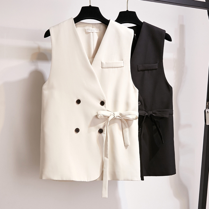 

New arrival Slim Blazer Vest Women Vest Ladies Tatical Blazer V Collar Waistcoat Colete female, Beige