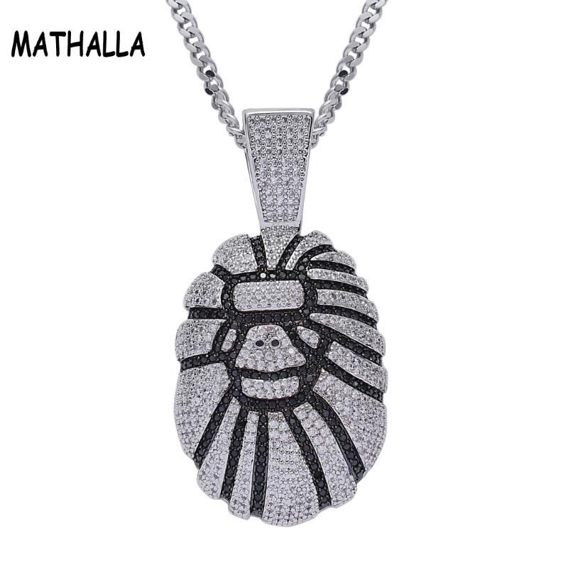 Hip Hop Iced Out Cubic Zircon Big Apes Pendant With CZ Stone Gold Silver Color Men's Hiphop Gorilla Jewelry Gift