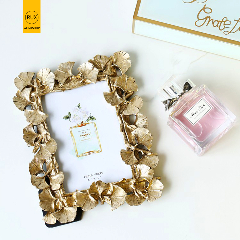 

2019 new European leaves Photo frame Creative home decoration Wedding couple recommended picture frame Gold silver