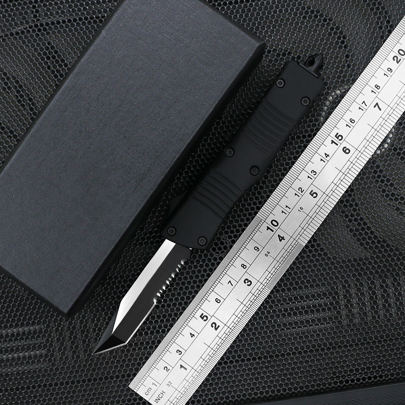 

New 4 style Mini black automatic quick open pocket knife outdoor edc multi-function knife handle non-slip fruit knife Kitchen tools