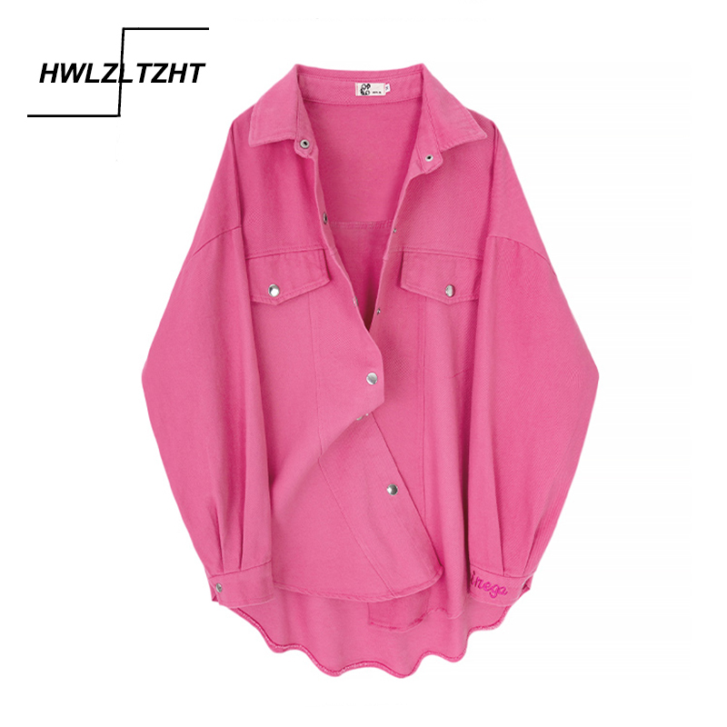

HWLZLTZHT Autumn Women' Jacket Embroidery Jean Jacket Long Sleeve Women' Clothing Korea Coat Female Loose Denim, Khaki