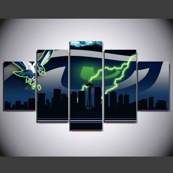 Unframed 5PCS Seahawks Printed Painting Canvas Print Room Decor Print Poster Picture Canvas Wall Art Pictures-image-449719792