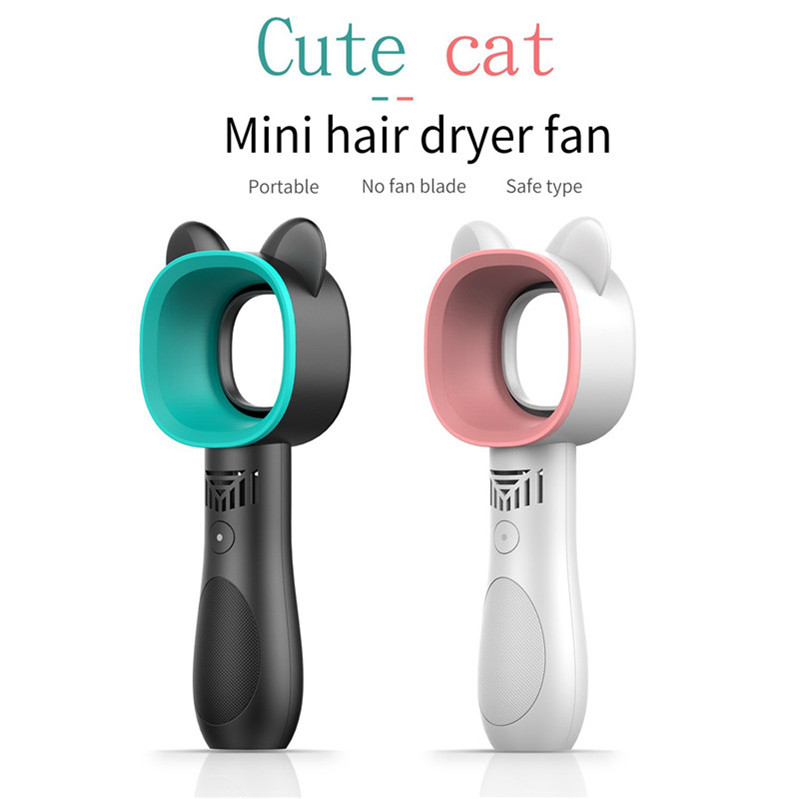 

Korea cute cat mini fan ZERO9 Leafless Cooling Fan 2000mah Rechargeable Battery Mini Handheld Fans 3 Speed Portable Personal Fan
