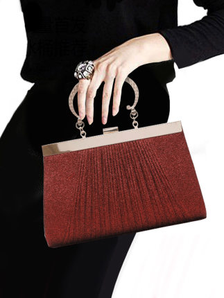 

Many colors single Color Evening Bag Wedding Party Bride Clutch Shoulder Bags Purse with bag handle handbags Wallet Bags, Black