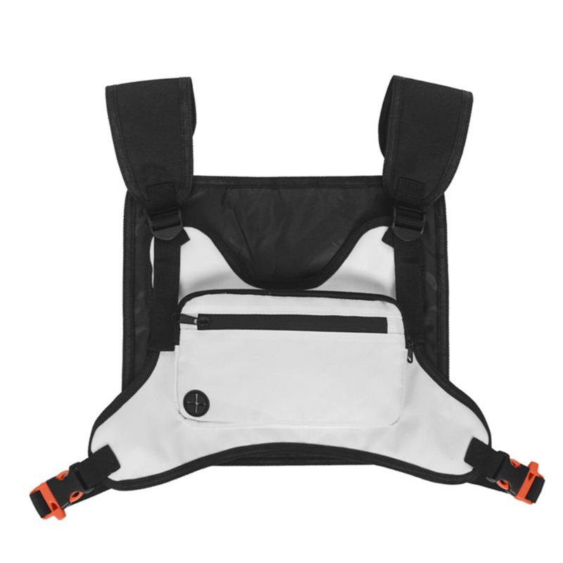 

Outdoor Multifunctional Chest Backpack Sports Vest Bag Fitness Belt Reflective High Quality Outdoor Bags, White