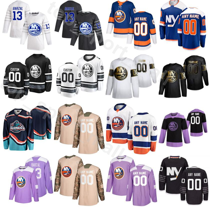 

2020 New York Islanders Golden Edition Ice Hockey 53 Casey Cizikas Jersey 55 Johnny Boychuk 47 Leo Komarov 3 Adam Pelech Custom Name, White