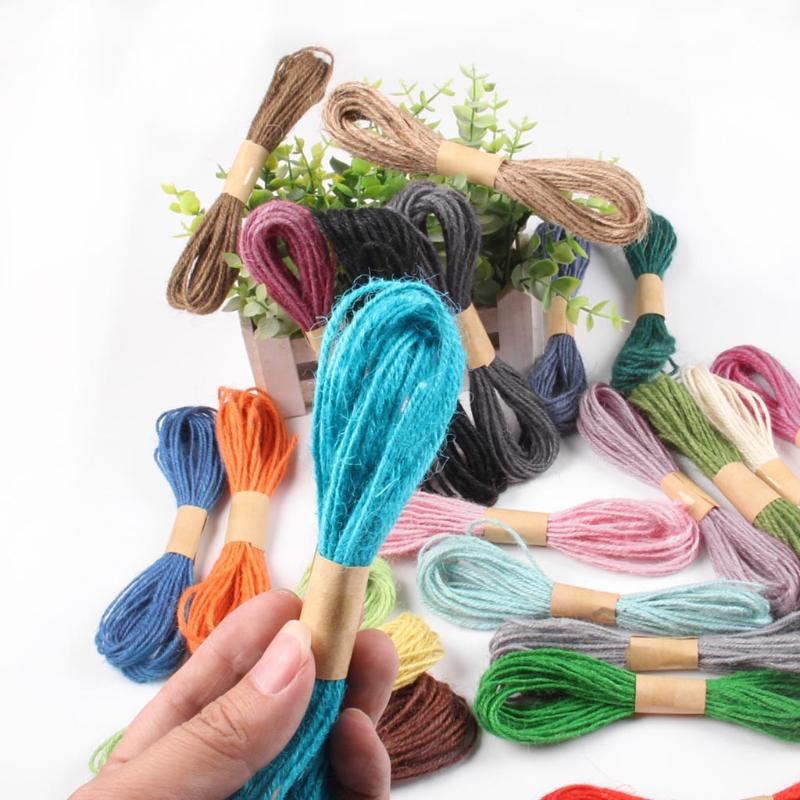 

2mm10m ( 10 bundles )22 colors Linen Cord Photo Wall Craft Decoration Rope Twine Sisal String Cord Rope Handmade