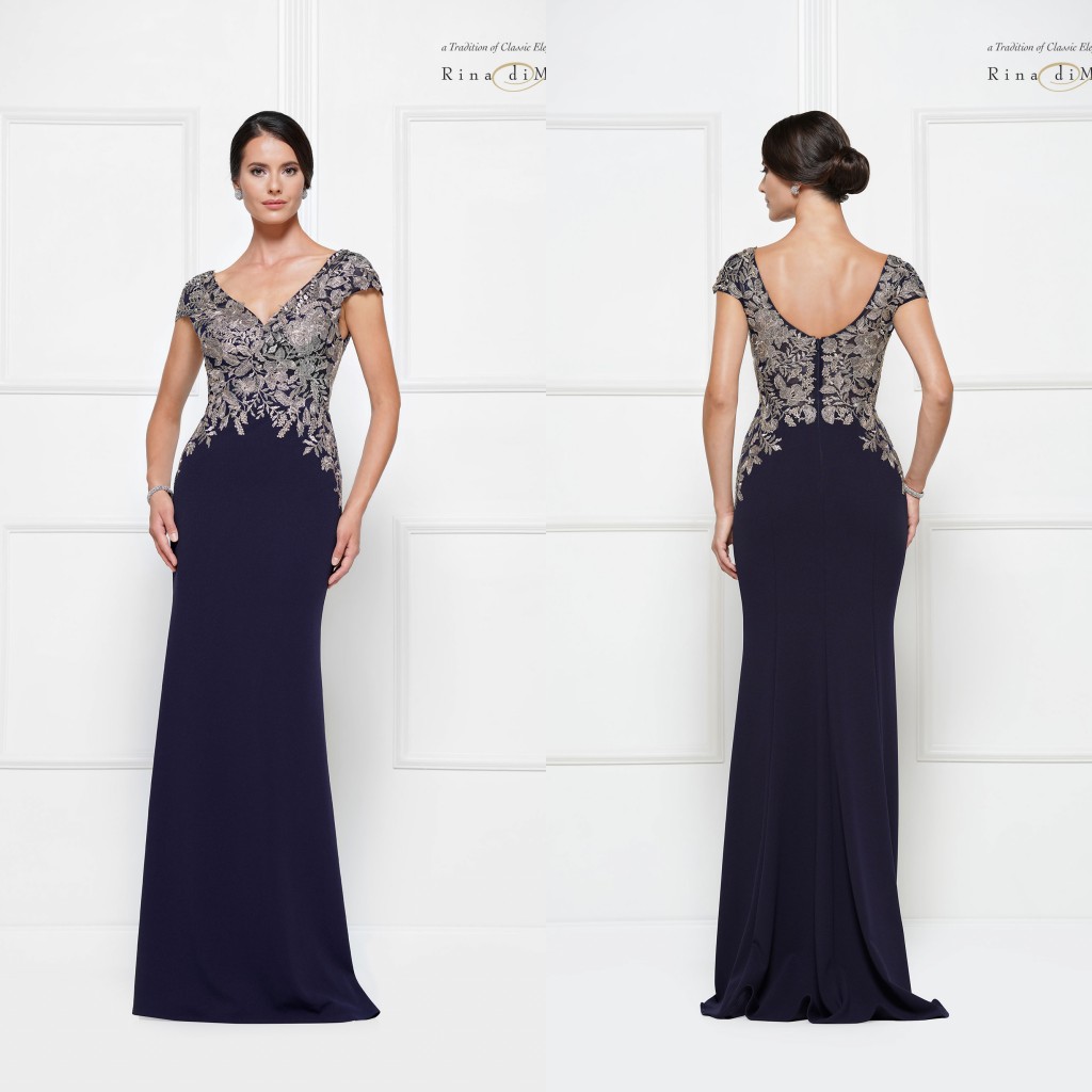 

Elegant Mother of the Bride Dresses 2020 V Neck Capped Sleeves Lace Satin Evening Gowns Backless Floor Length Wedding Guest Dress