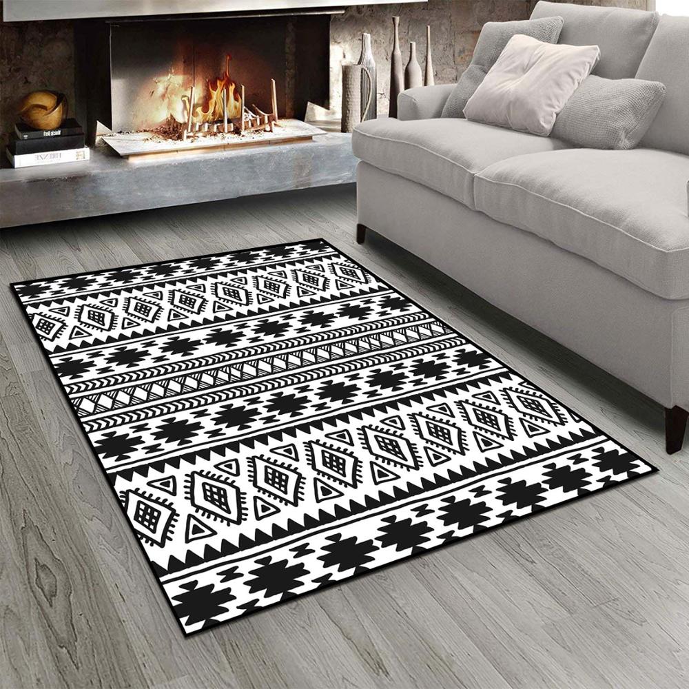 

Else Black White Vintage Tiles Ottoman Authentic 3d Print Non Slip Microfiber Living Room Modern Carpet Washable Area Rug Mat, As pic