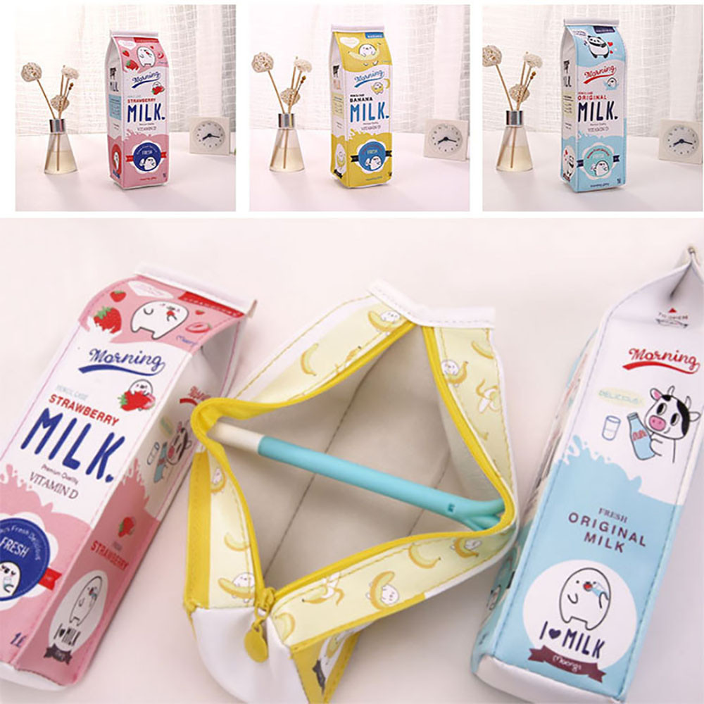 

Cute Pen Pencil Case Creative Milk Pencil Bag For Kids Gift